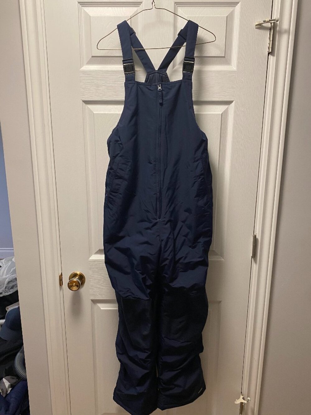 Lands' End Kids Husky 14H Squall Waterproof Insulated Snow Bibs Navy Blue